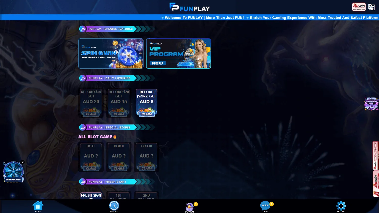 Funplay Casino promotions experience on desktop